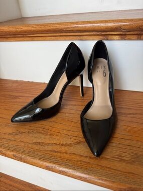Mix No. 6 Black Patent Pointed-Toe Stiletto Heels